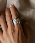Abalone Ring with Spiral Detailing