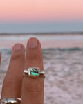 Paua Square Dainty ring - Size 7.5
