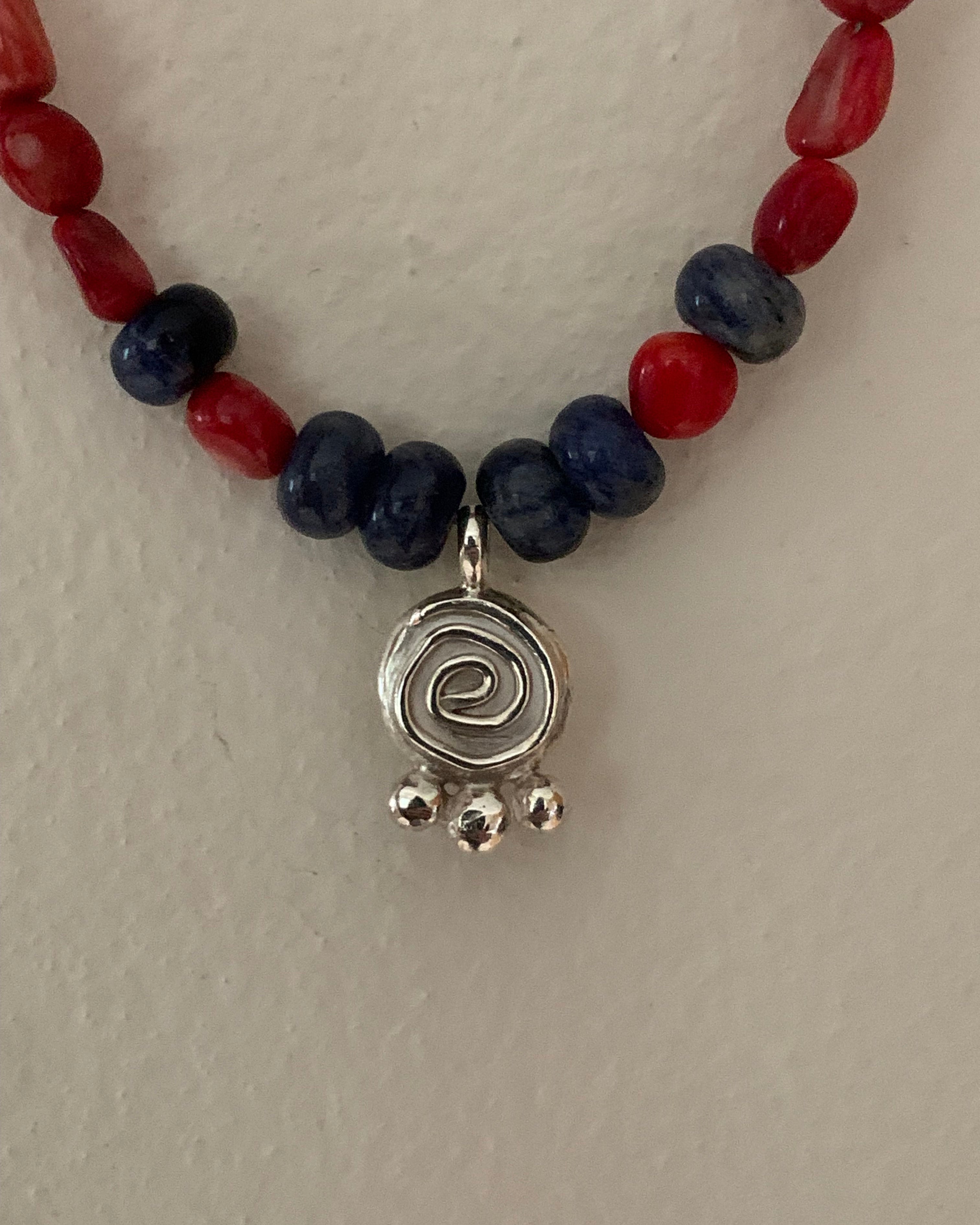 Swirl Pendant and Coral