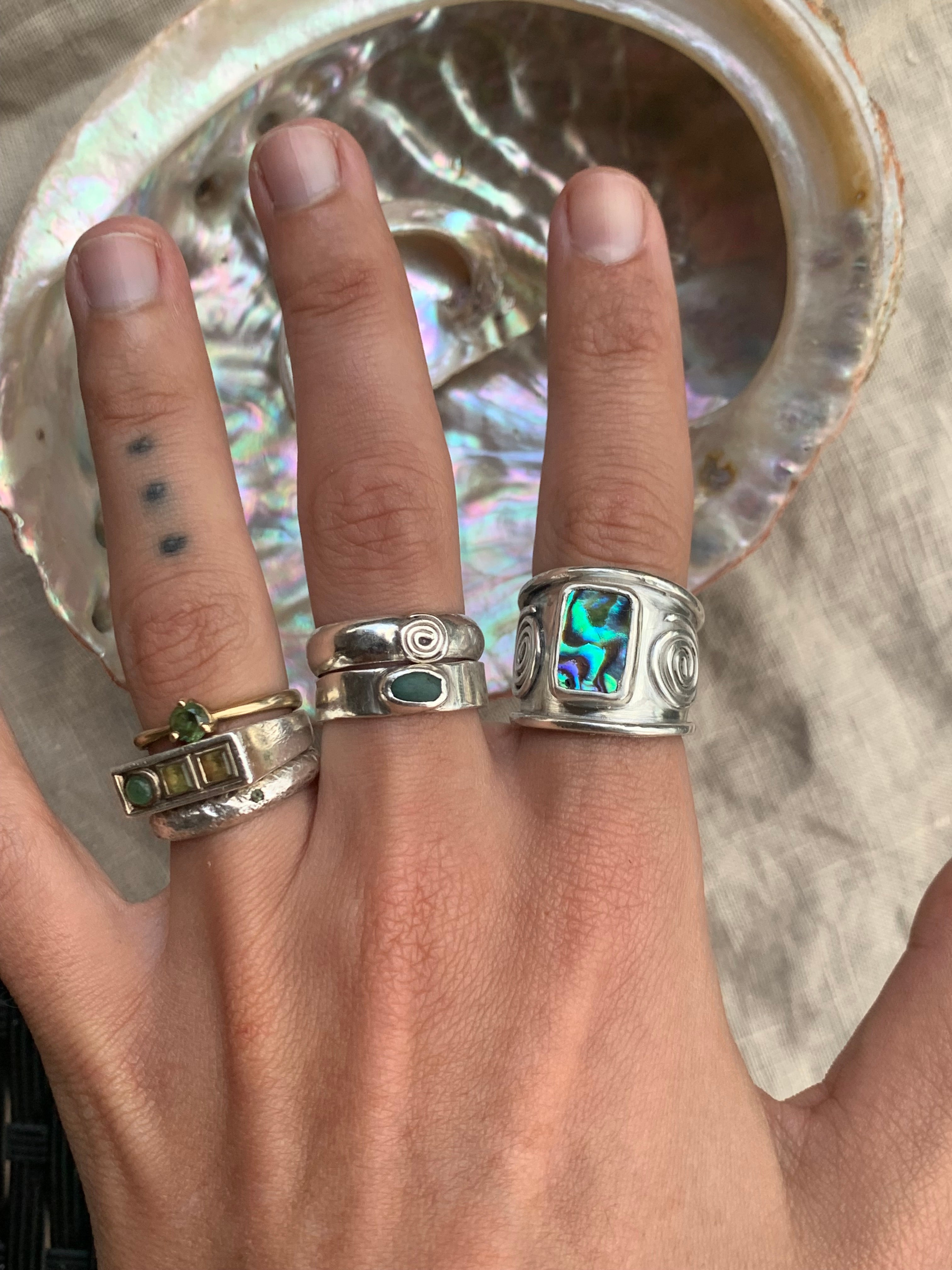 Chunky Abalone ring