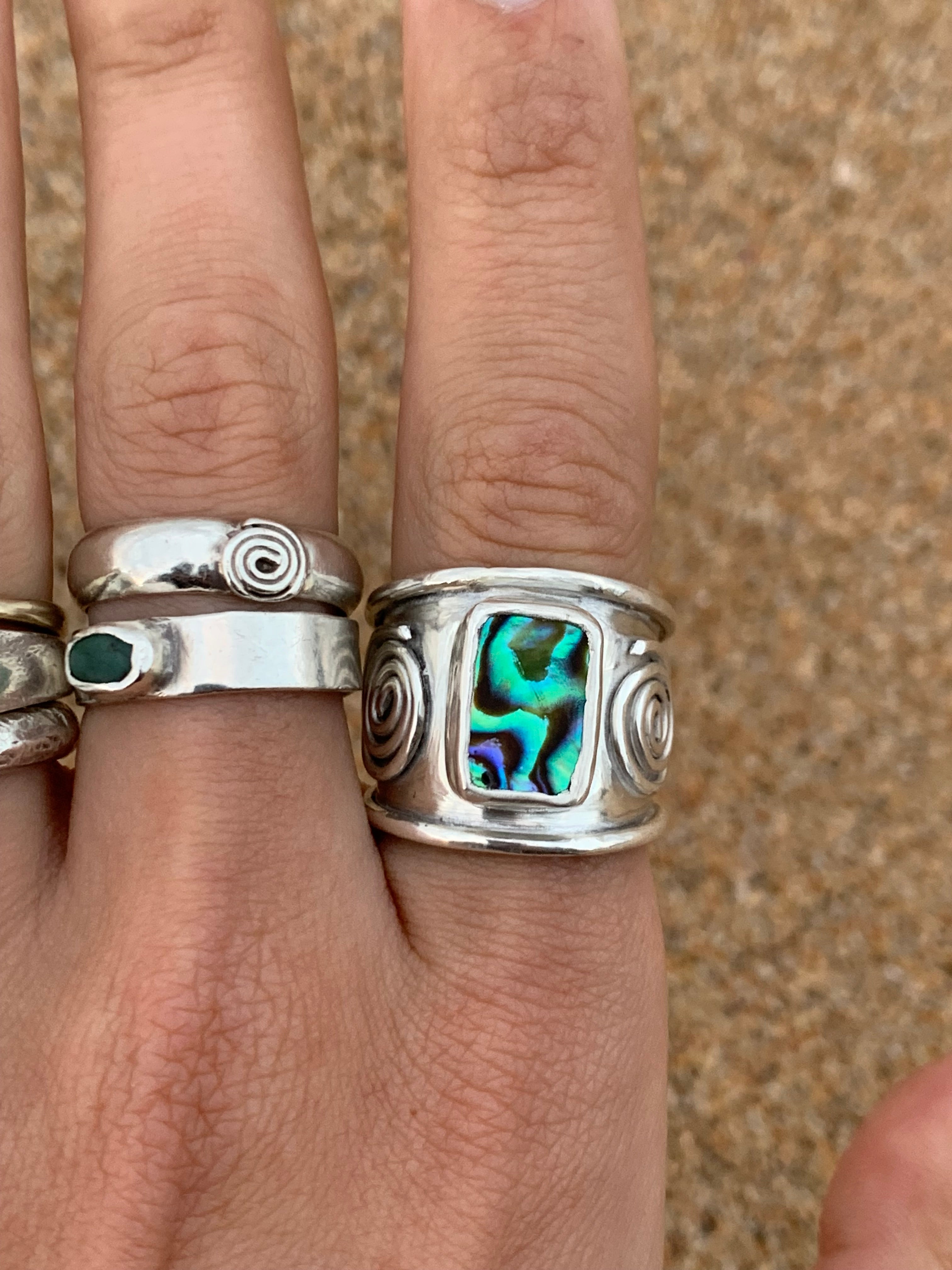 Chunky Abalone ring
