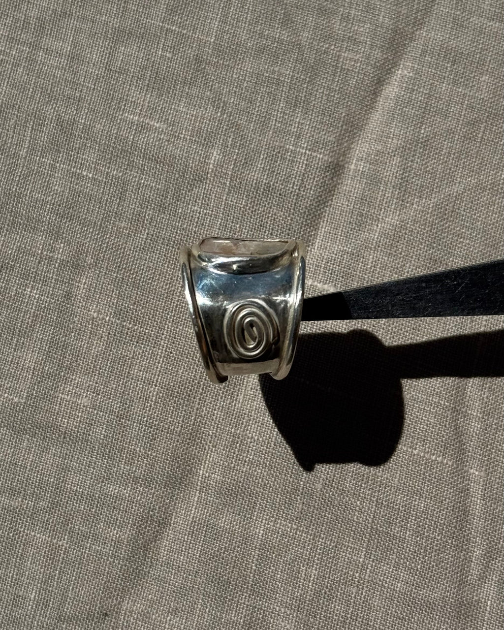 Abalone Ring with Spiral Detailing