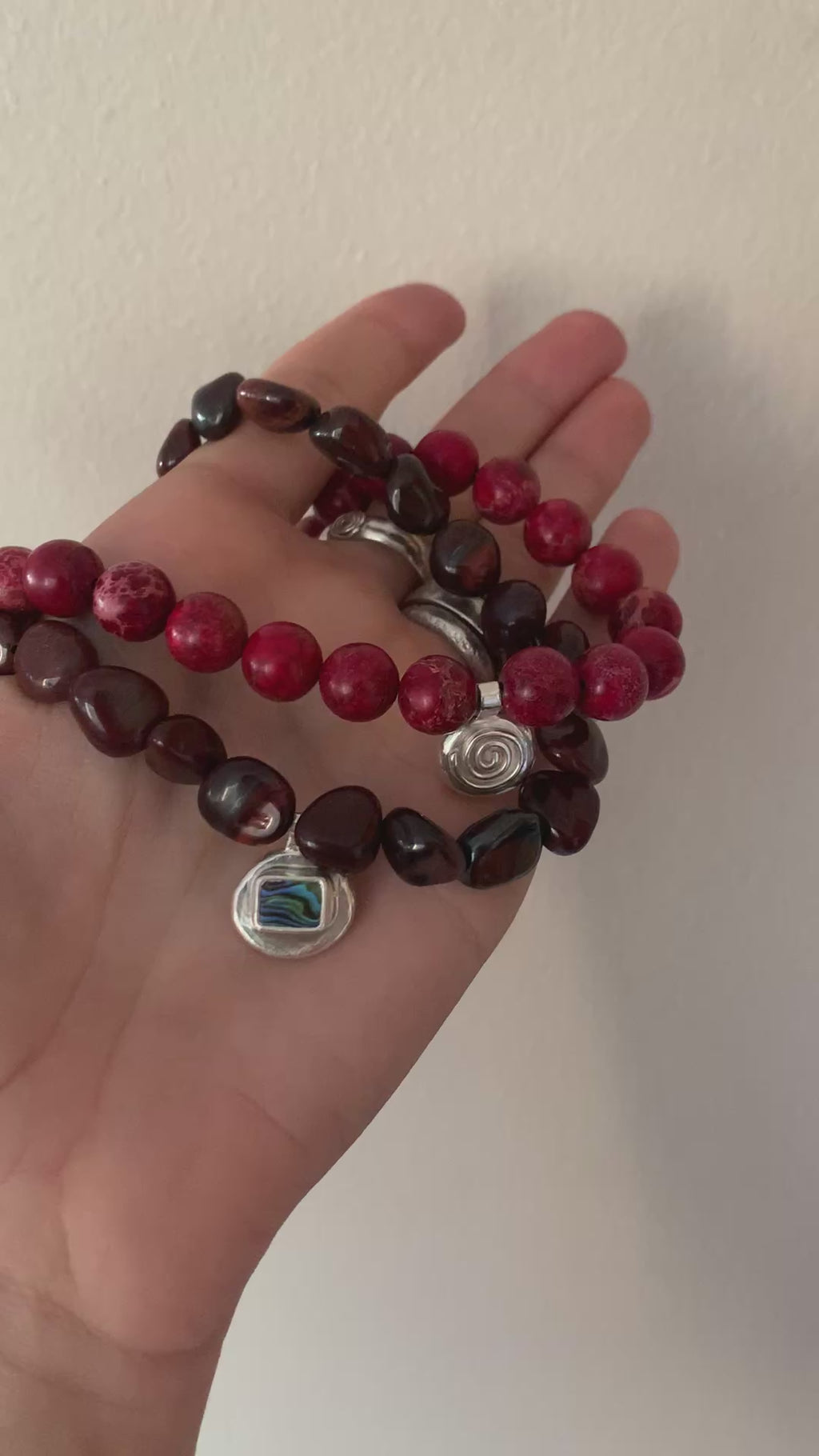 Paua and Red Tigers Eye Pendant